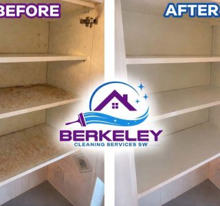 Before and after kitchen cupboard cleaning